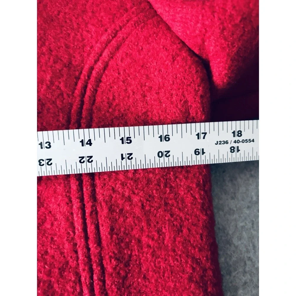 Vintage The‎ Eagles Eye Size 10 Boiled Wool Red Cardigan Sweater Silver Buttons